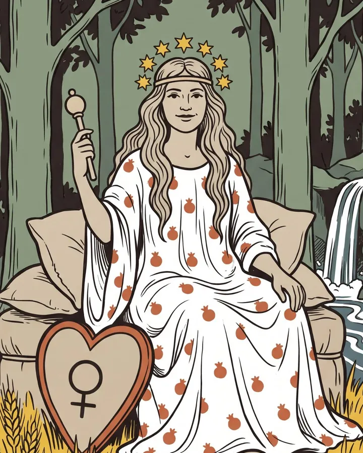 Fragment ilustracji karty Cesarzowa
