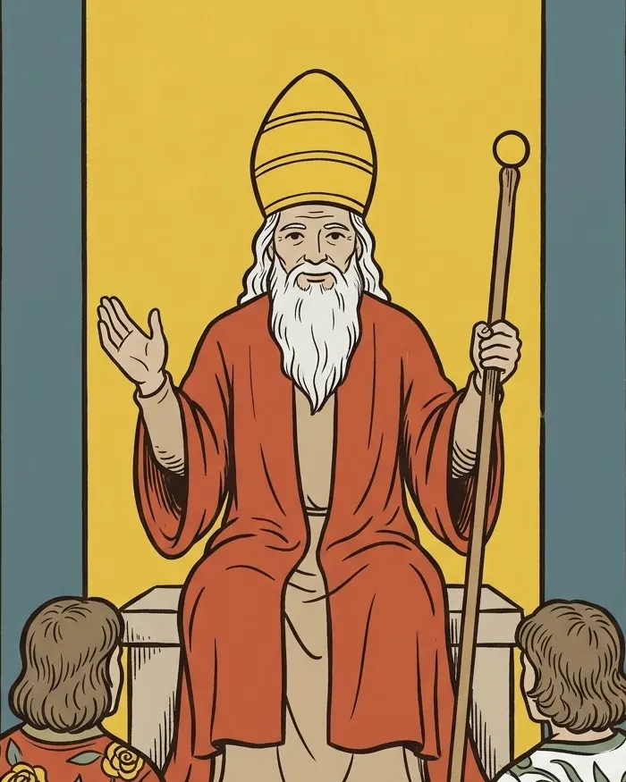 Fragment ilustracji karty Hierofant