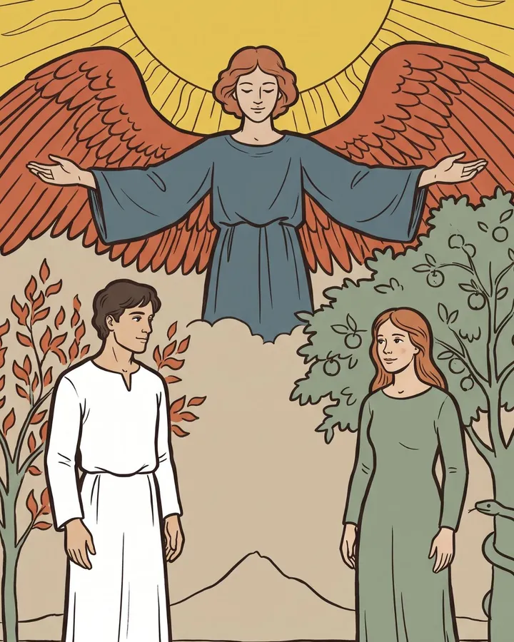 Fragment ilustracji karty Kochankowie