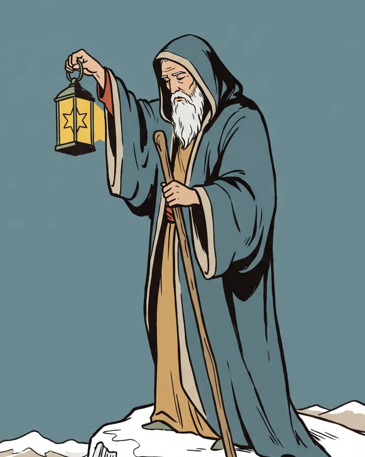 Fragment ilustracji karty Pustelnik