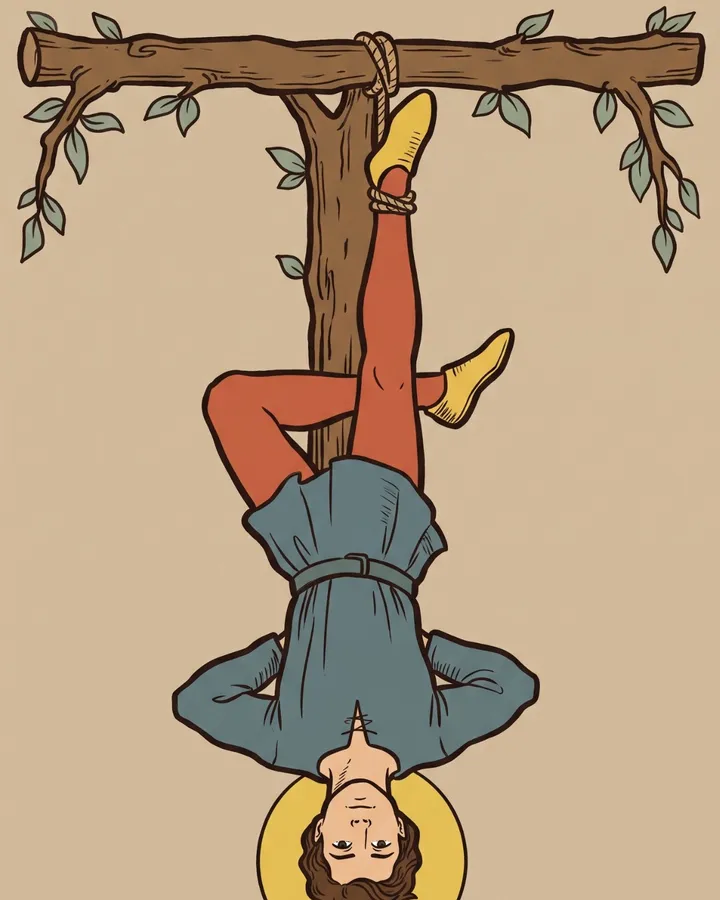 Fragment ilustracji karty Wisielec