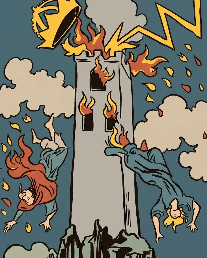 Fragment ilustracji karty Wieża