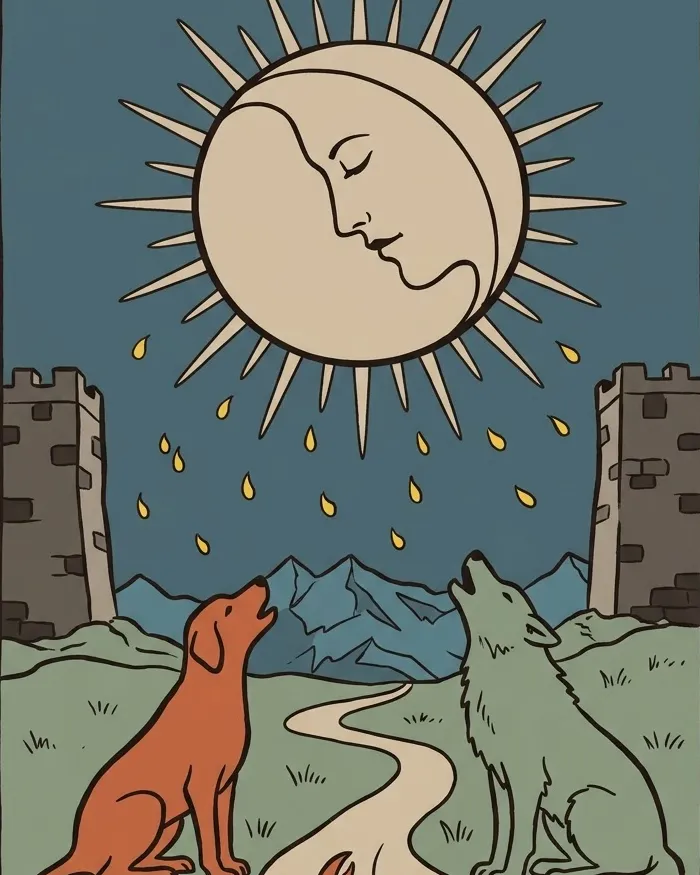 Fragment ilustracji karty Księżyc