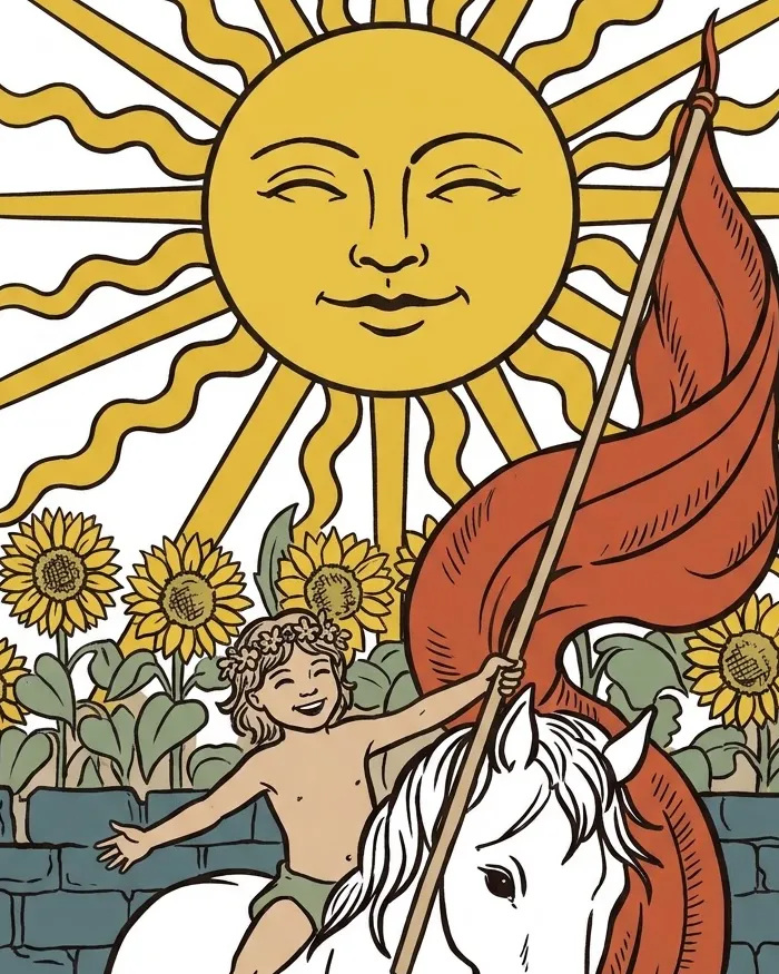 Fragment ilustracji karty Słońce