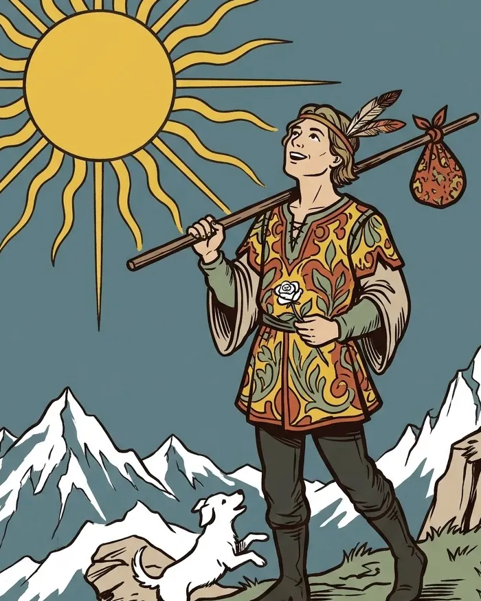 Fragment ilustracji karty Głupiec